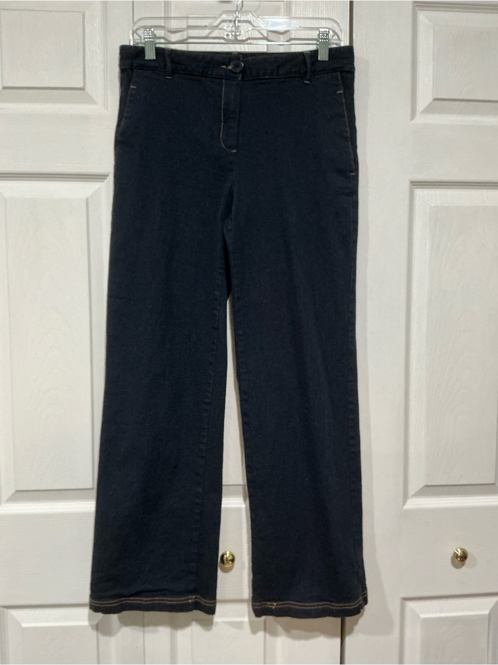 💙 Zara Navy Blue Bootcut Flare Denim Jeans - Large (01581)